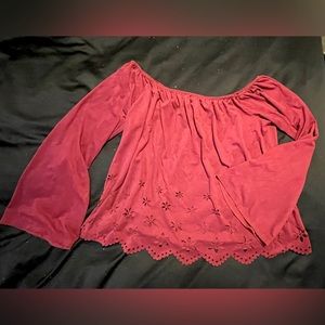 Charlotte Russe off the shoulder top with bell bottom sleeves